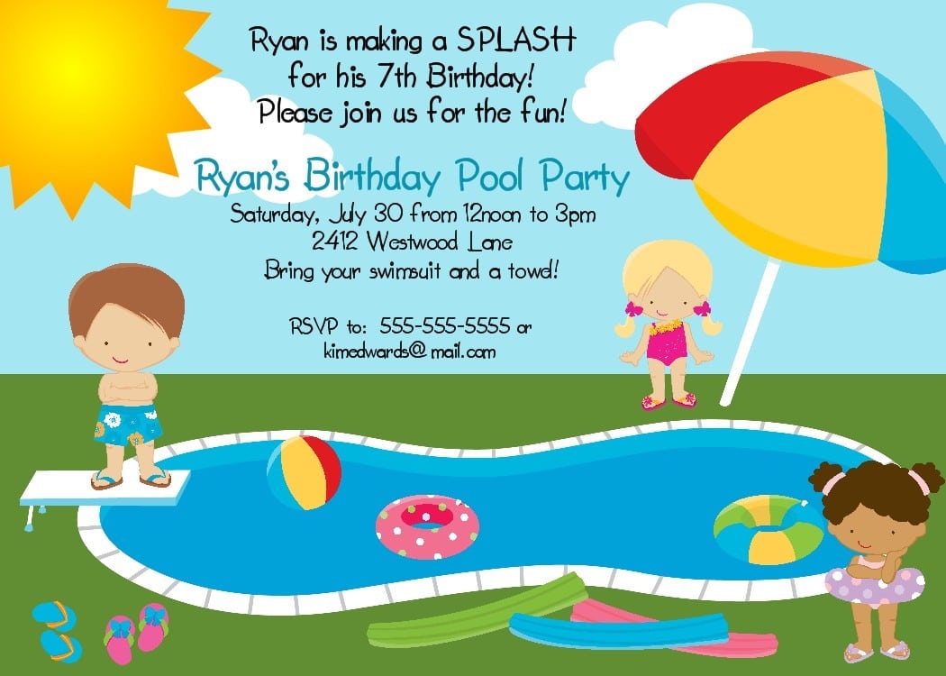 Pool Party Invitations