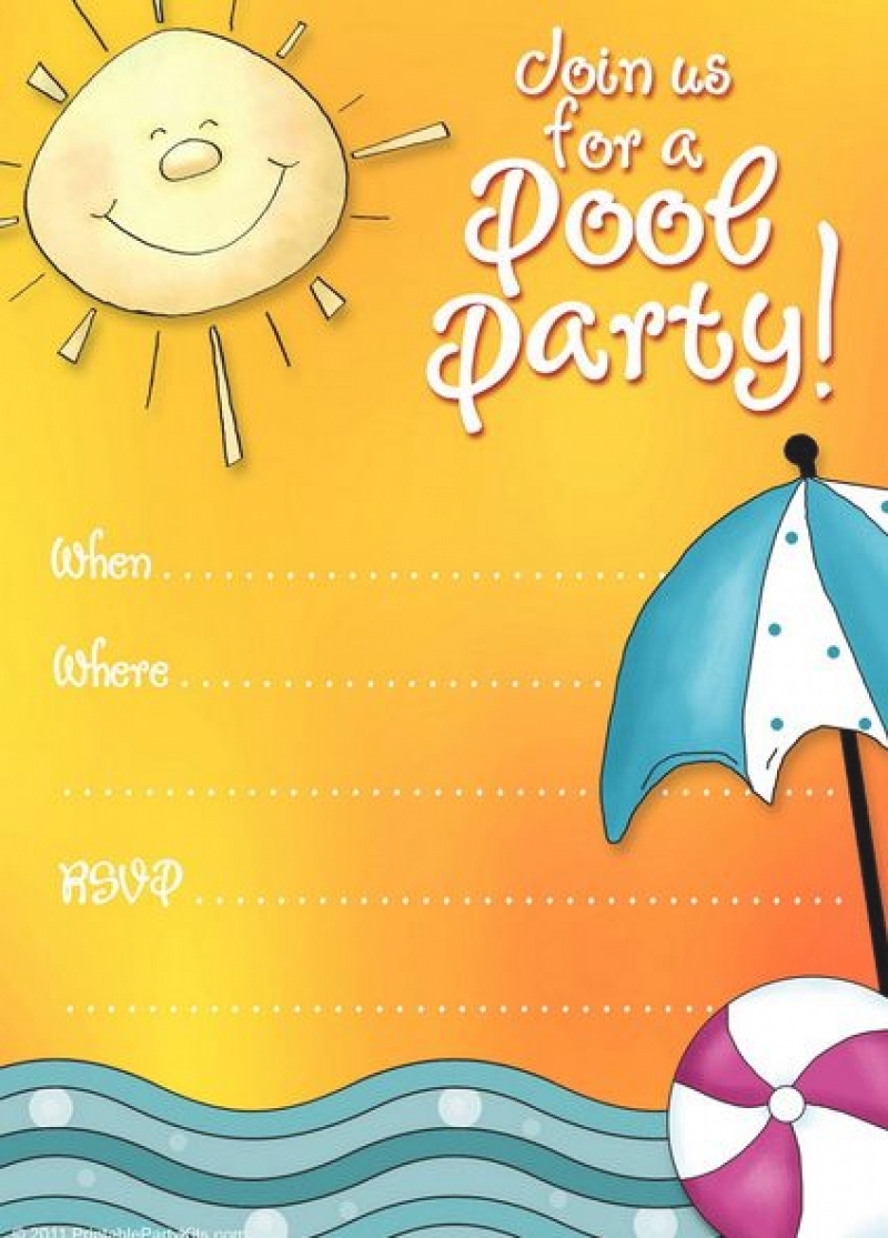 Pool Party Invitations Templates