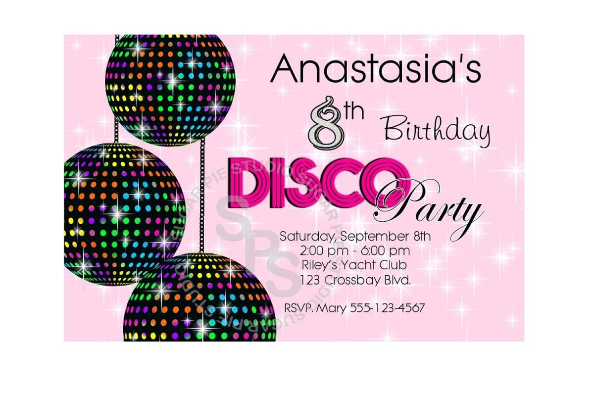Posts Related To Kids Free Printable Party Invites Disco Party