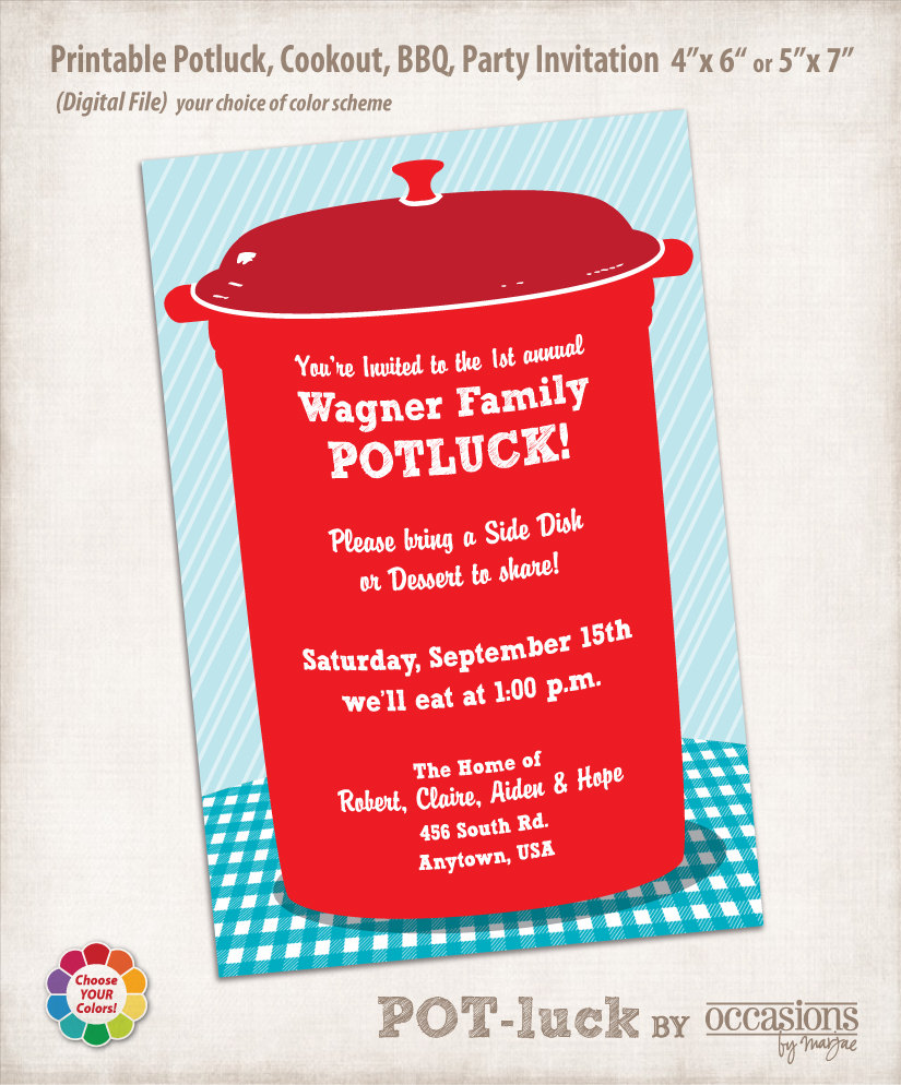 Potluck Invite Wording