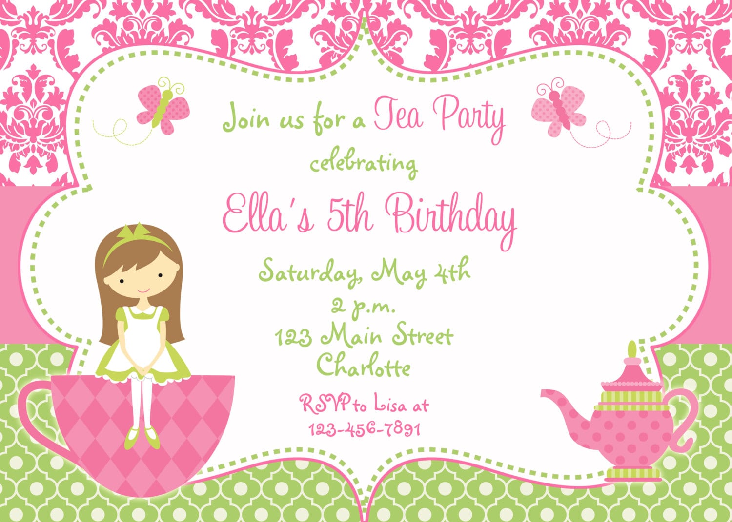 Princess Tea Party Invitation