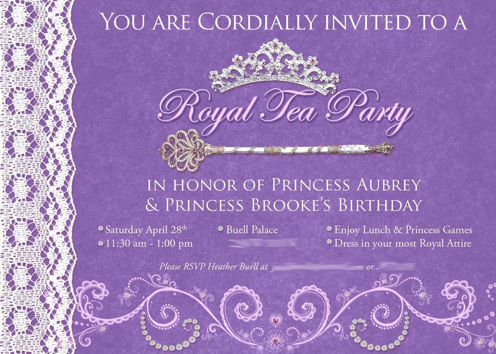 Princess Tea Party Invitations
