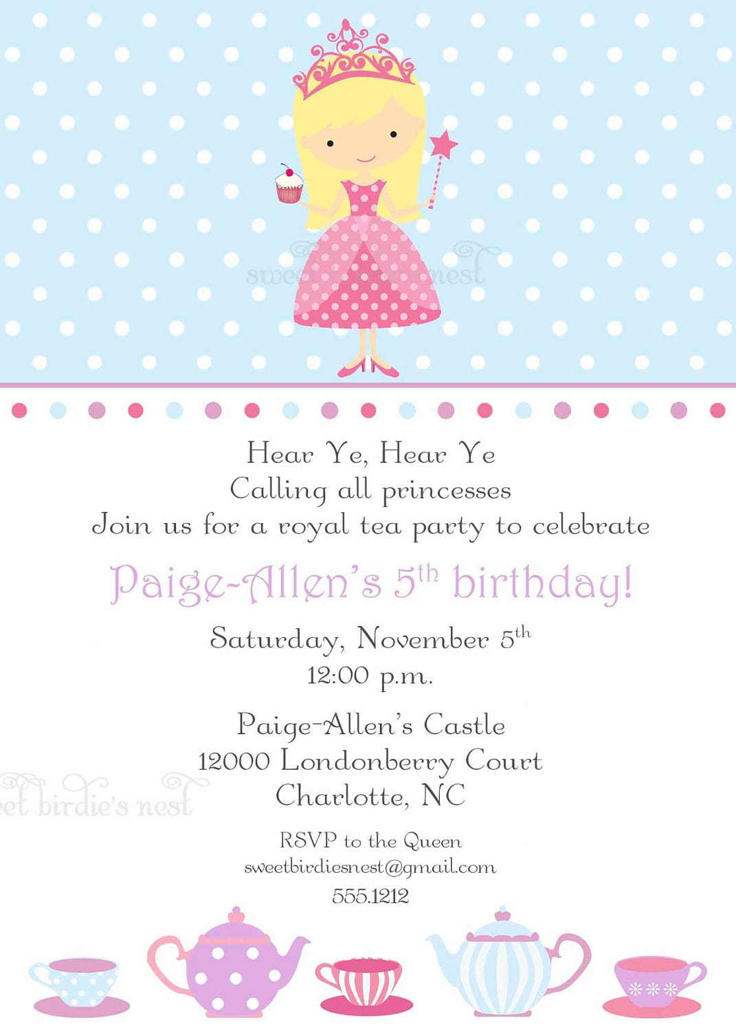 Princess Tea Party Invitations Ideas For Your Princess
