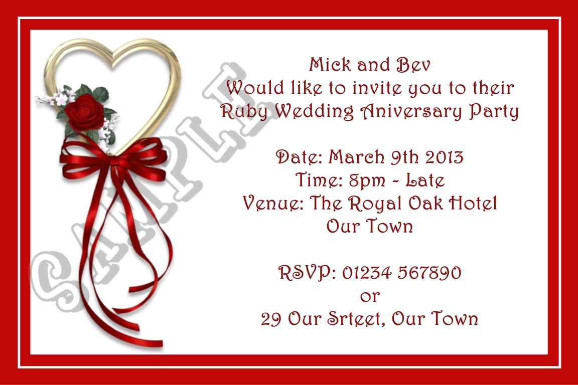 Printable 50th Wedding Anniversary Party Invitations