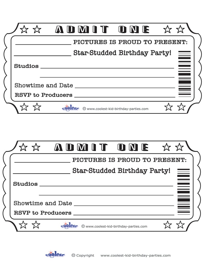 Printable Admit One Invitations Coolest Free Printables