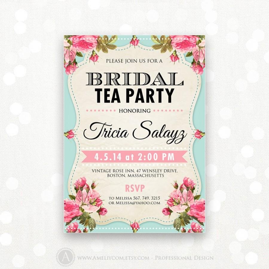Printable Bridal Shower Invitation, Bridal Tea Party Invite