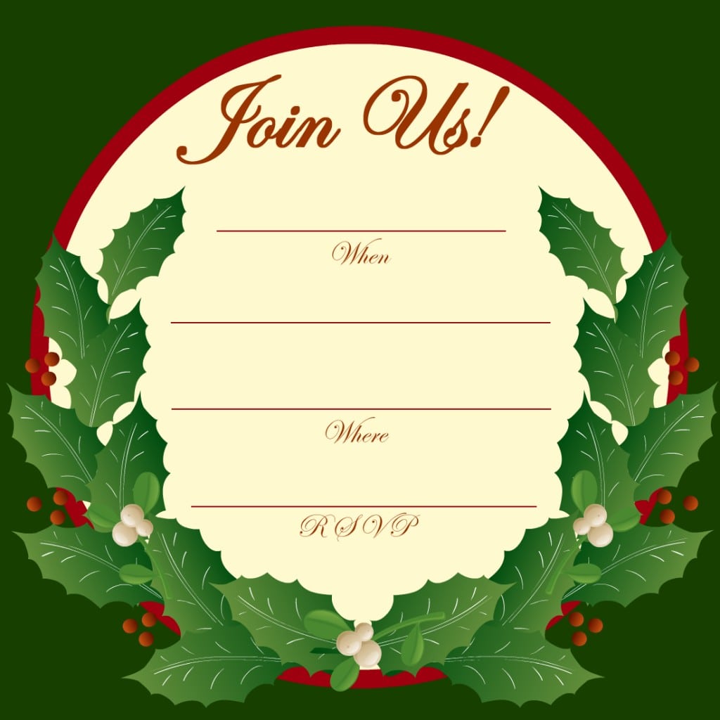 Printable Christmas Party Invitations Free Templates