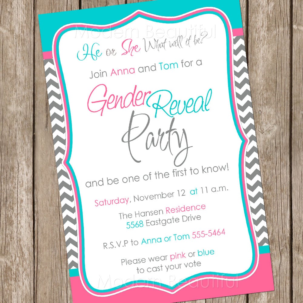 Printable Gender Reveal Invitations
