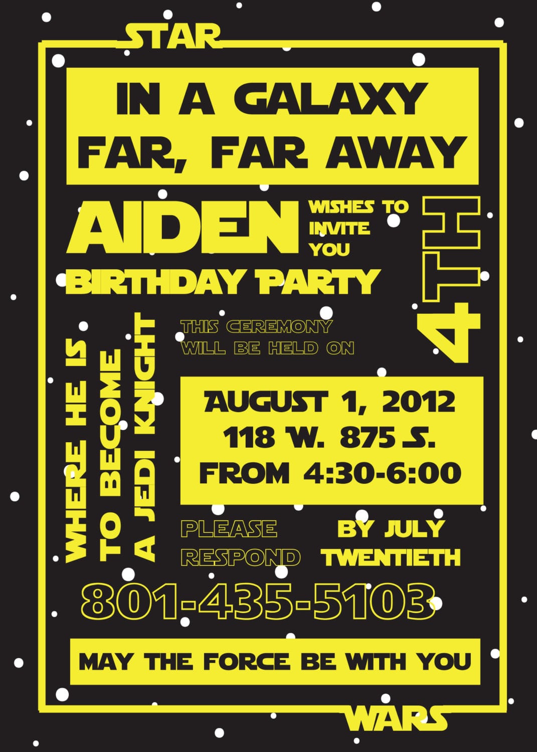 Printable Lego Star Wars Birthday Invitations