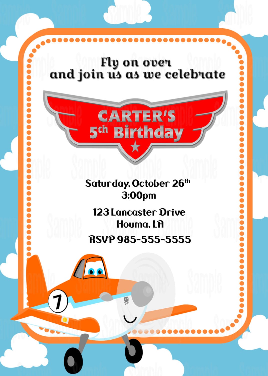 Printable Planes Birthday Party Invitation Plus Free Blank