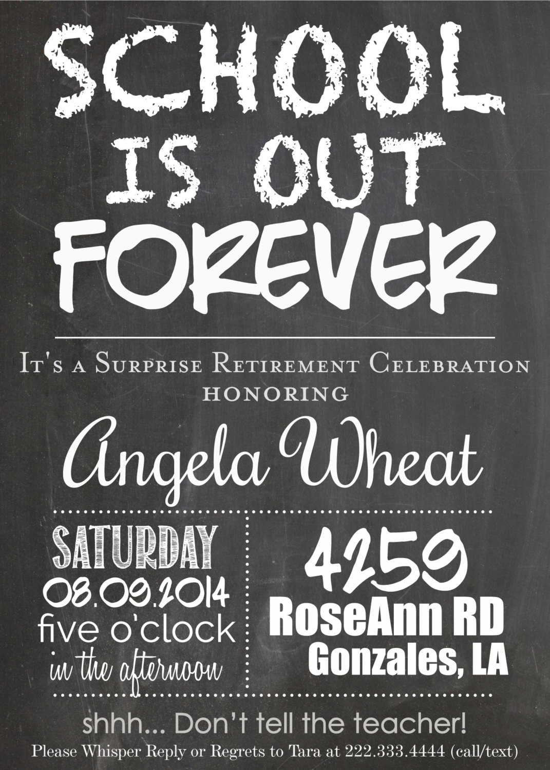 Printable Surprise Teacher Retirement Party By Maddieclaire