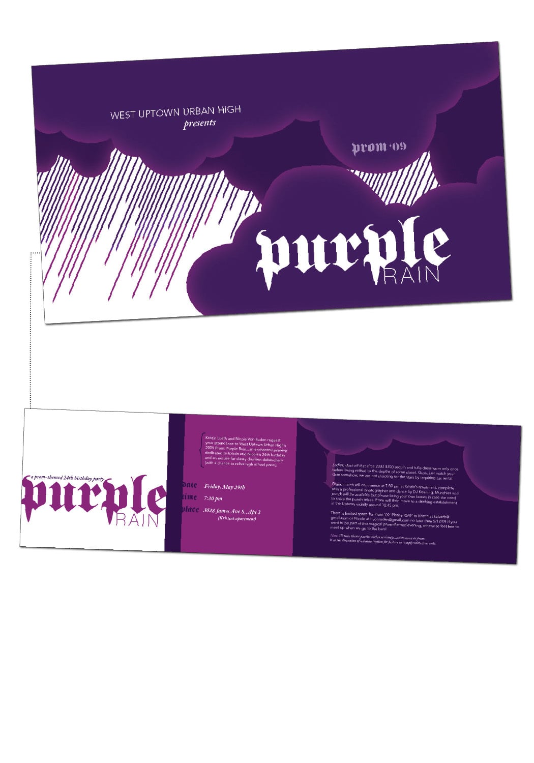 Purple Birthday Party Invitations