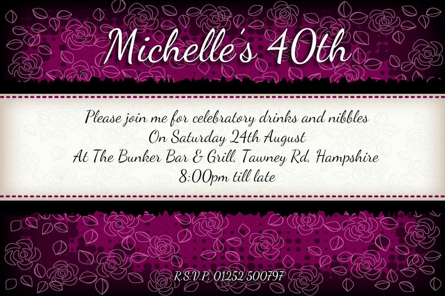 Purple Birthday Party Invitations