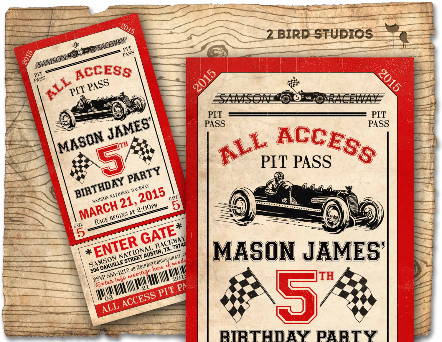 Race Car Birthday Invitation Race Car Party Ticket