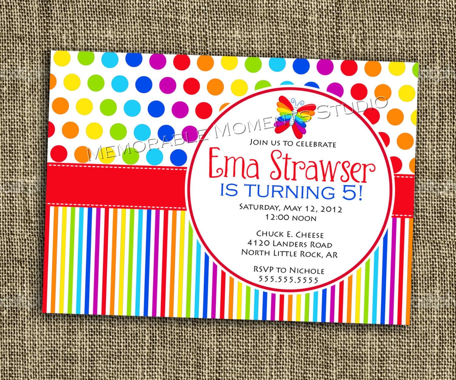 Rainbow Party Invitations