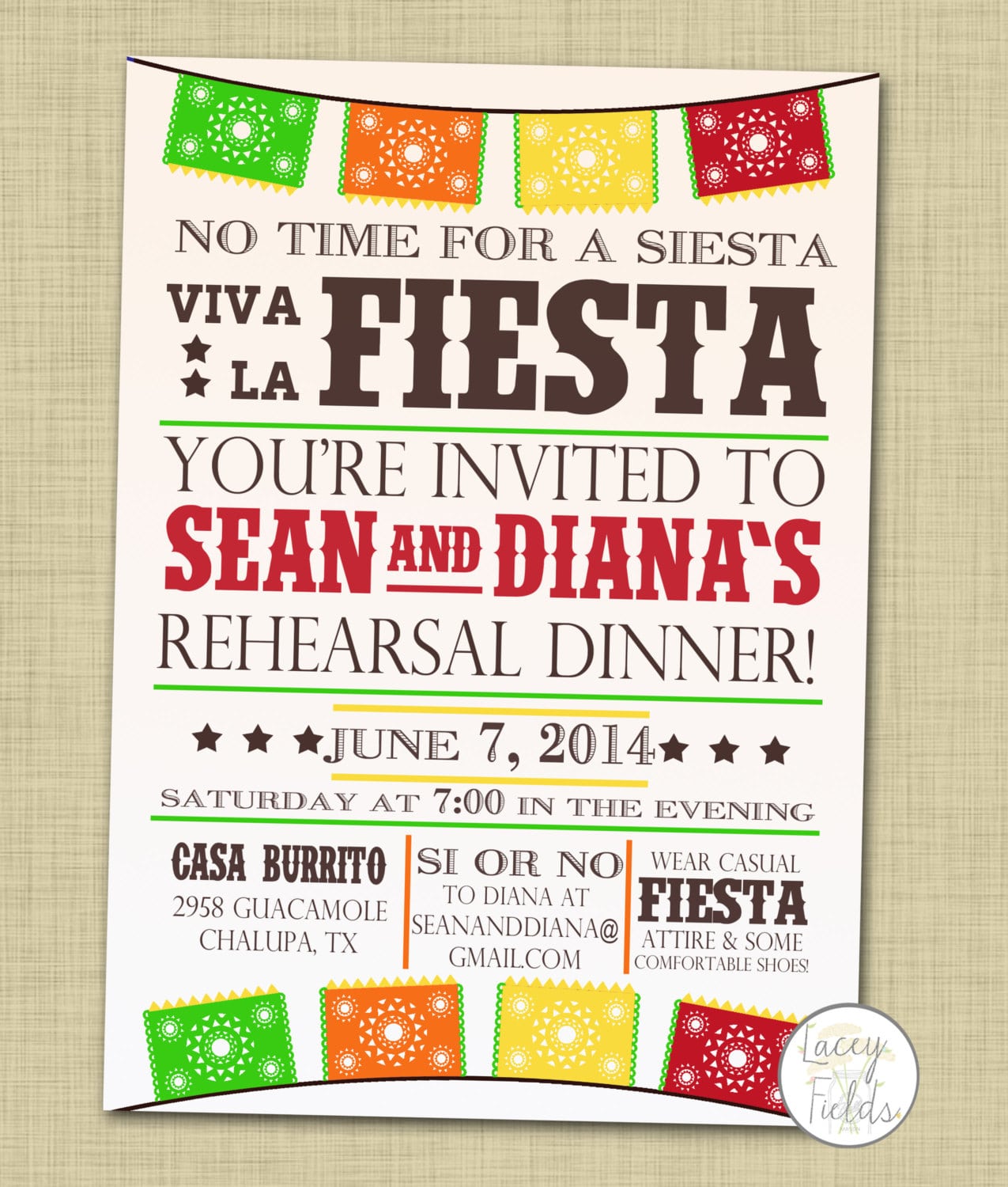 Rehearsal Dinner Invitation Printable Fiesta Rehearsal Dinner