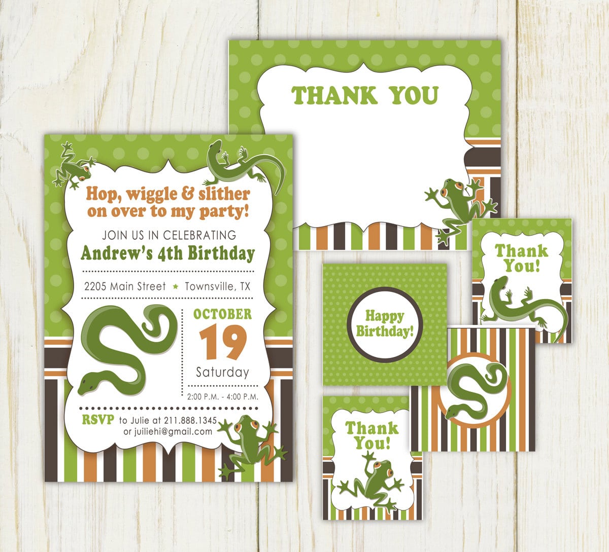 Reptile Birthday Invitations