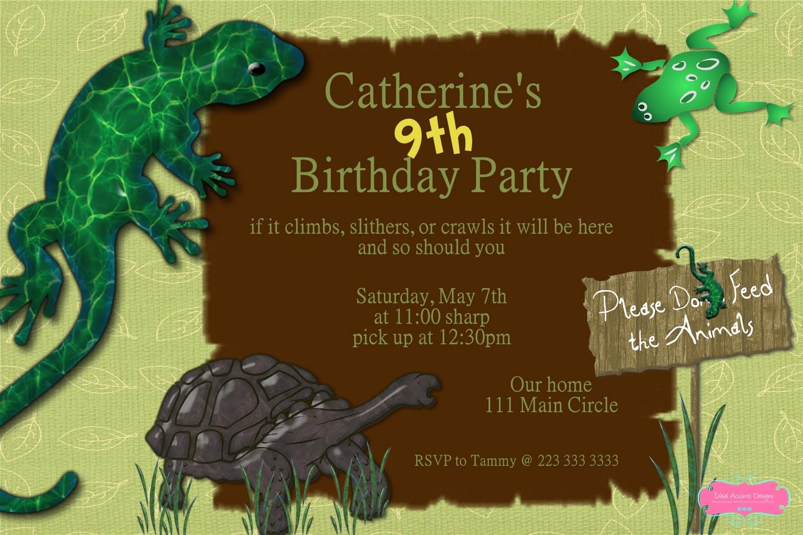 Reptile Birthday Party Invitations