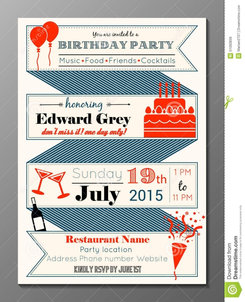 Retro Birthday Party Invitations Carnival Party Printables Round