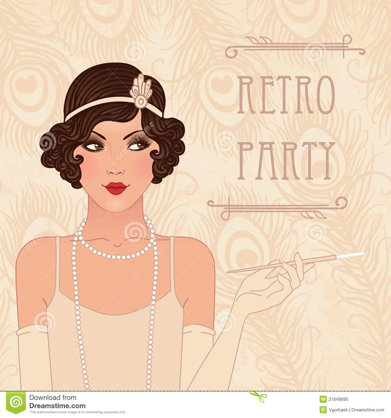 Retro Party Invitation Stock Photo