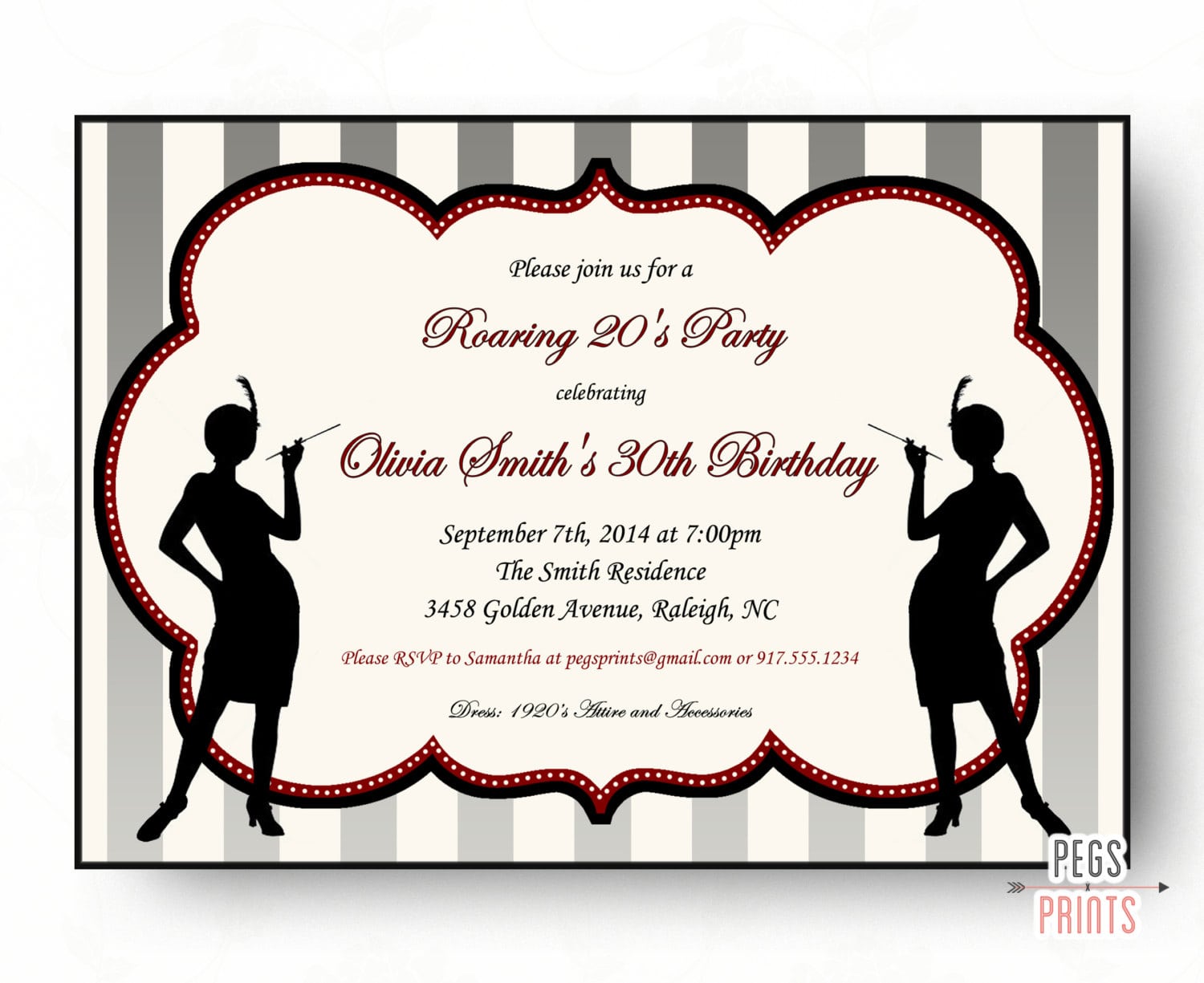 Roaring 20s Birthday Invitation    1920s Invitation Printable