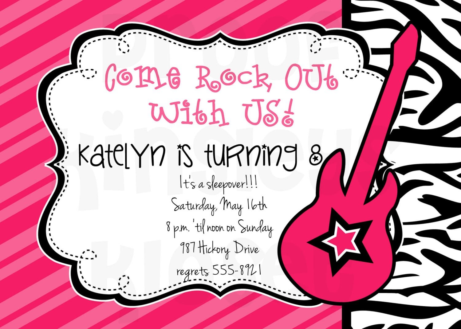 Rock Star Party Invitations