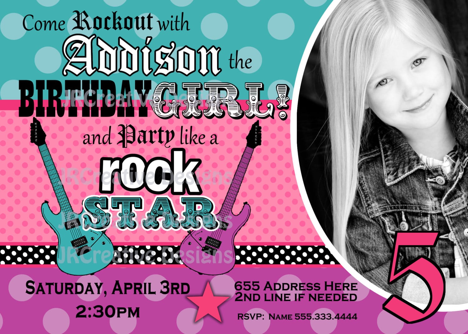 Rockstar Party Invitations