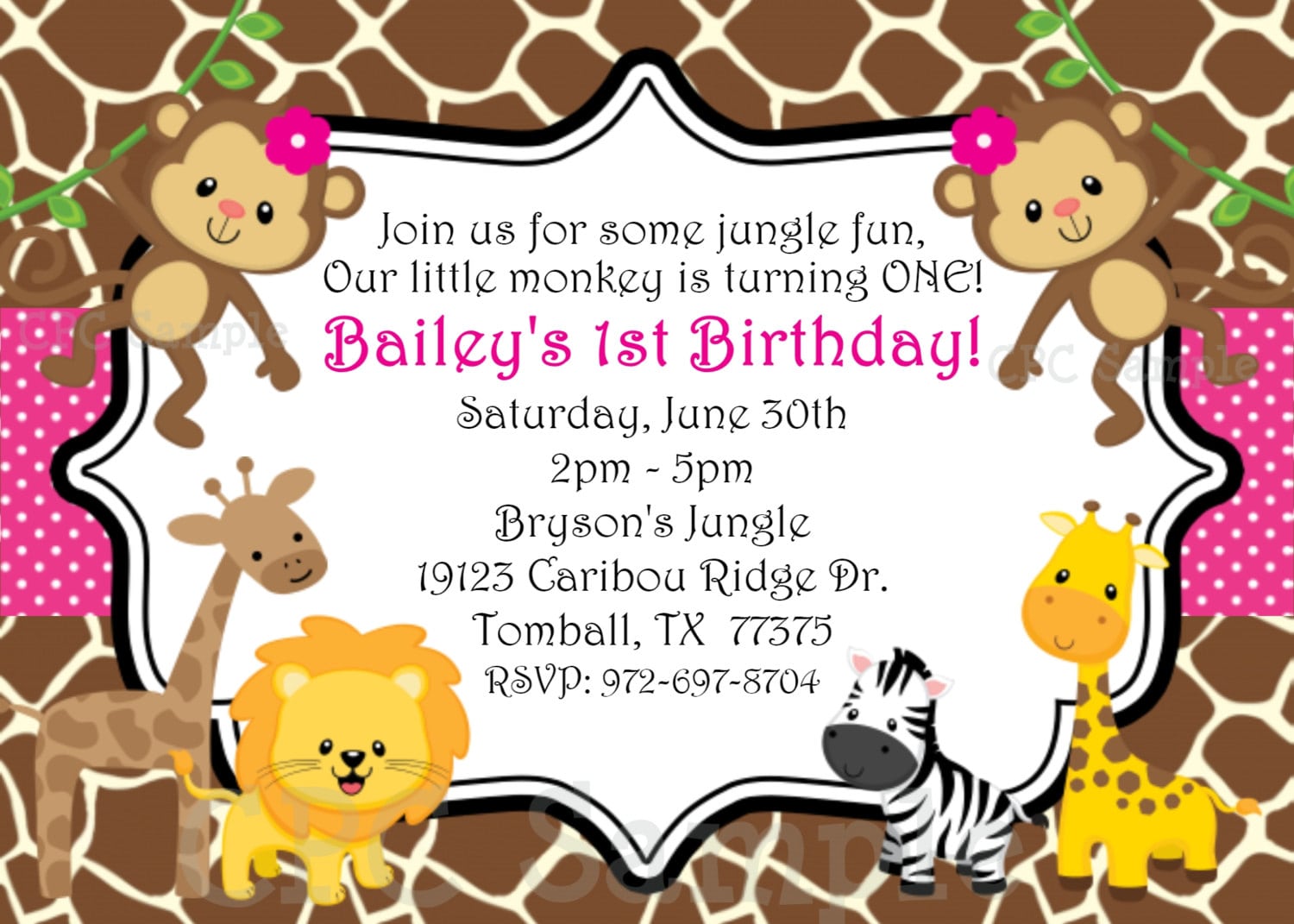 Safari Birthday Invitations