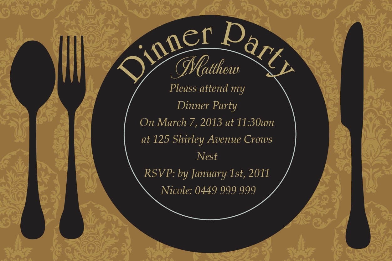 Sample Dinner Party Invitations Perfect Sample Dinner Party