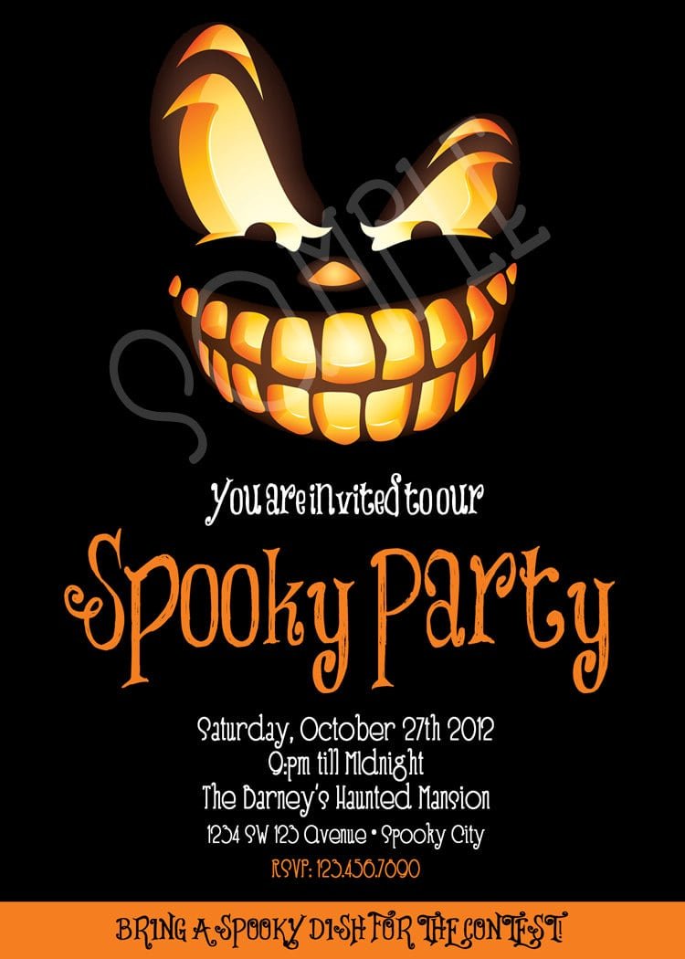 Scary Party Invitations