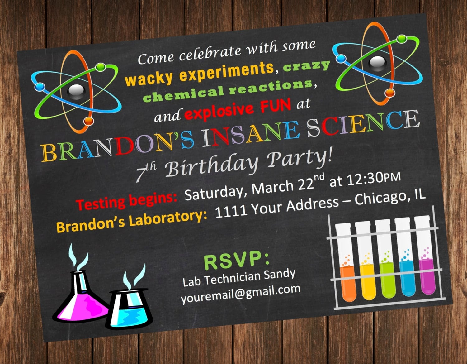Science Party Invitations