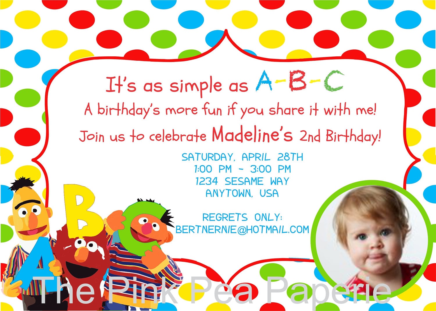 Sesame Street Party Invitations