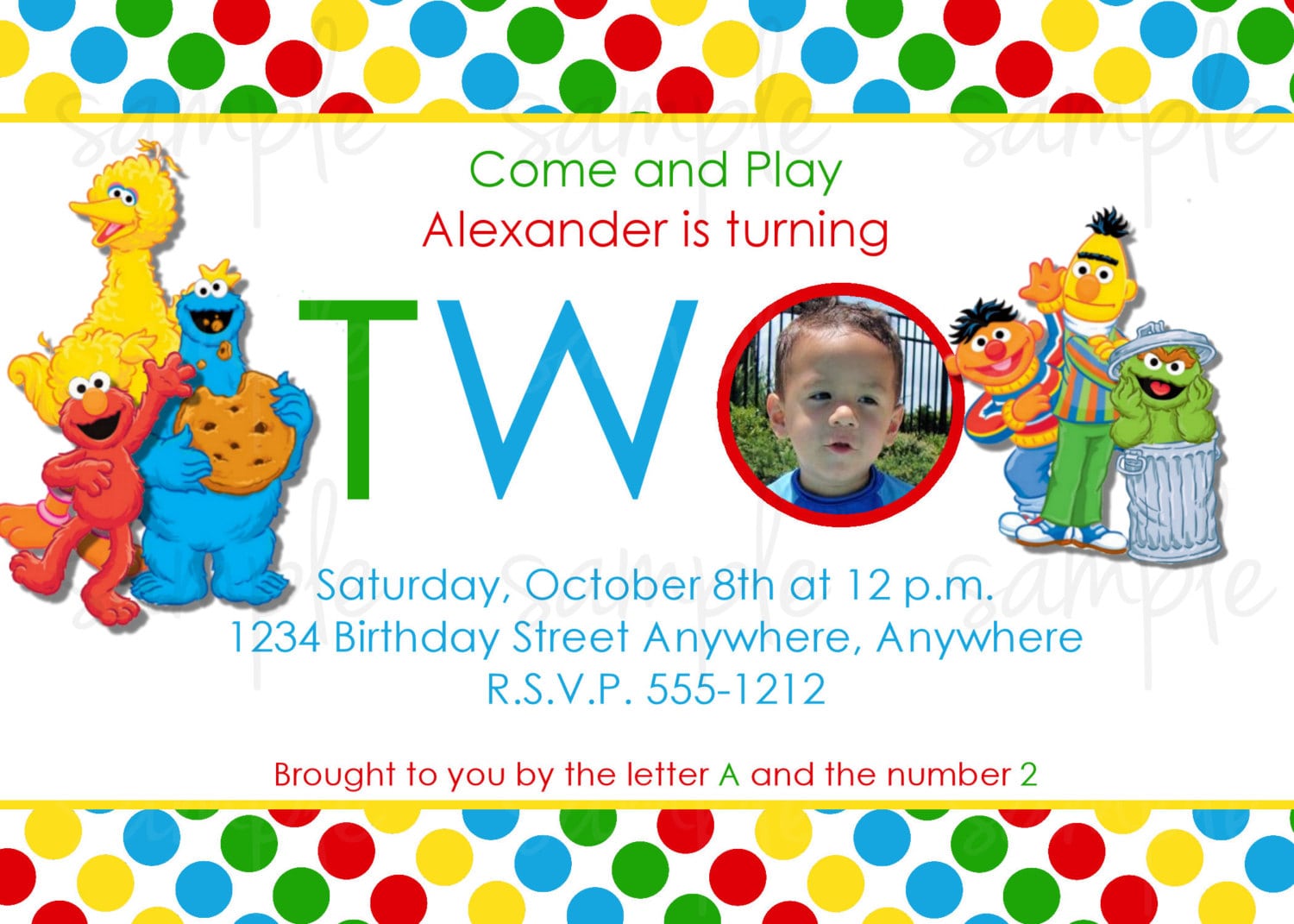 Sesame Street Party Invitations