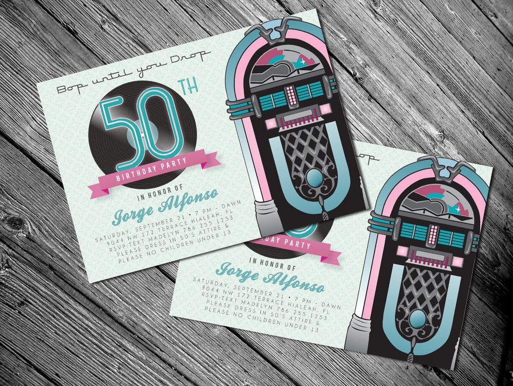 Sock Hop Invitation
