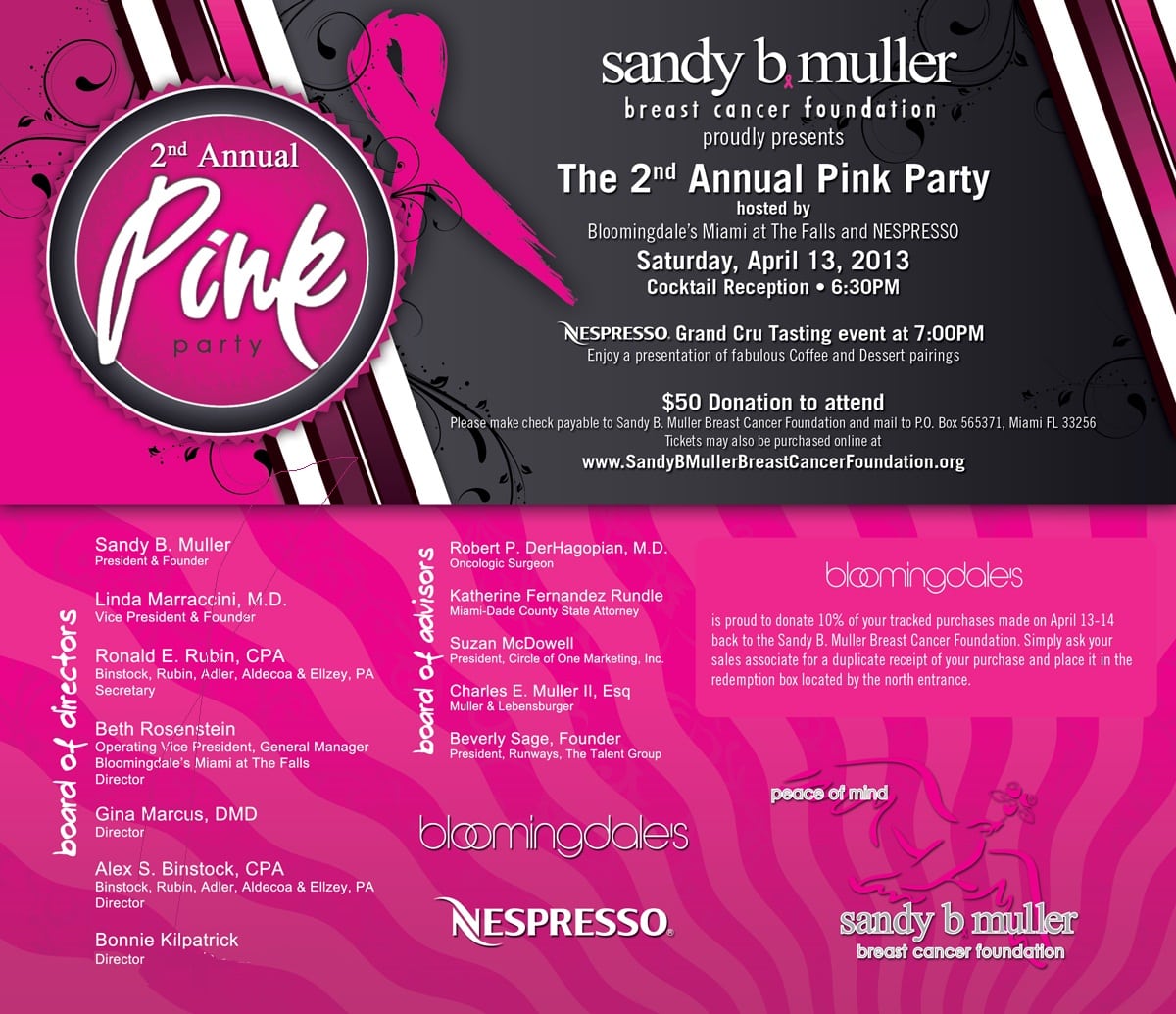 South Florida Nights Magazine Â» The Sandy B  Muller Breast Cancer