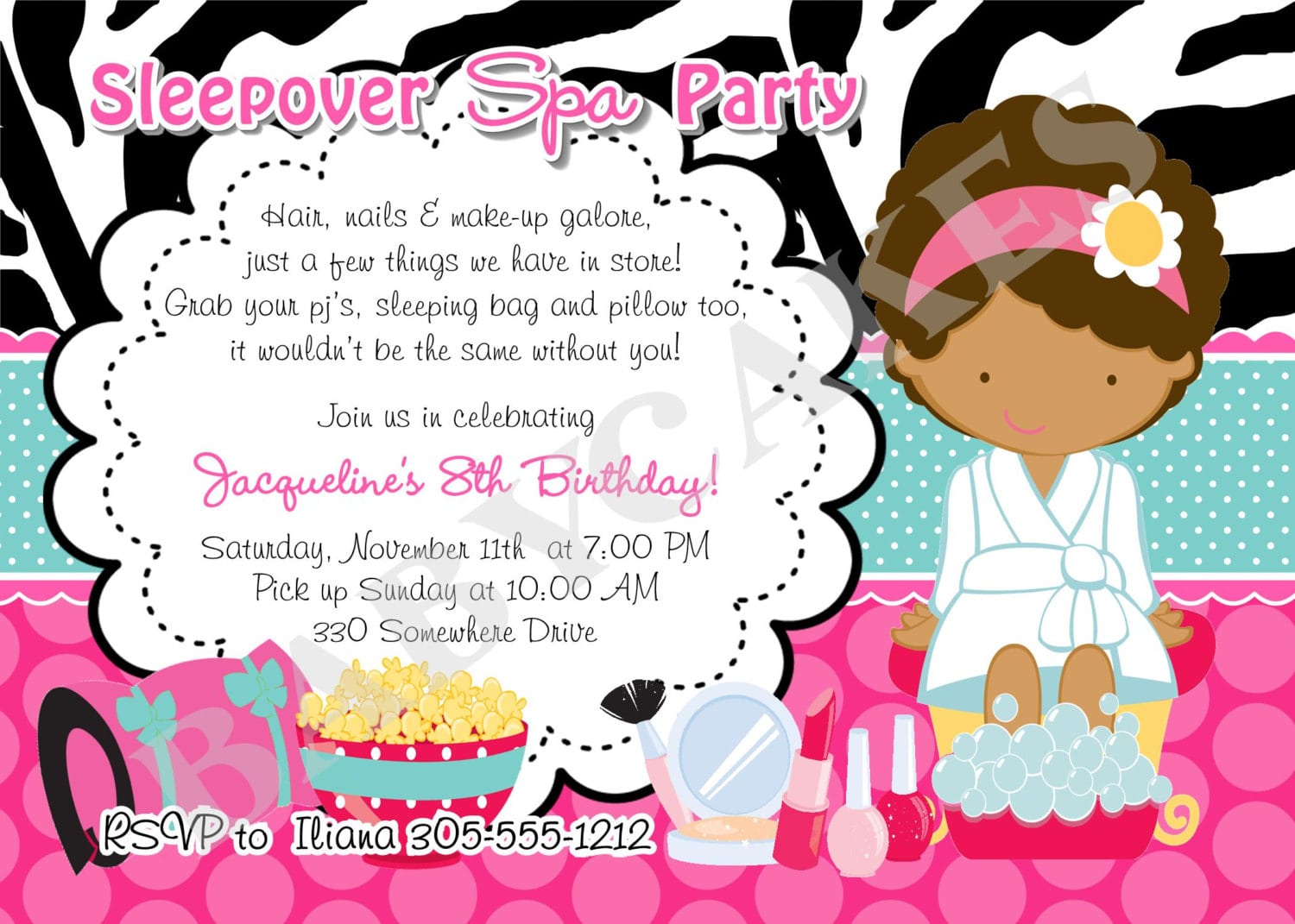 Spa Party Invitation Template