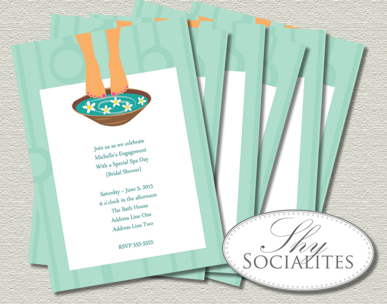 Spa Party Pedicure Invitation Pedicure Pamper By Shysocialites