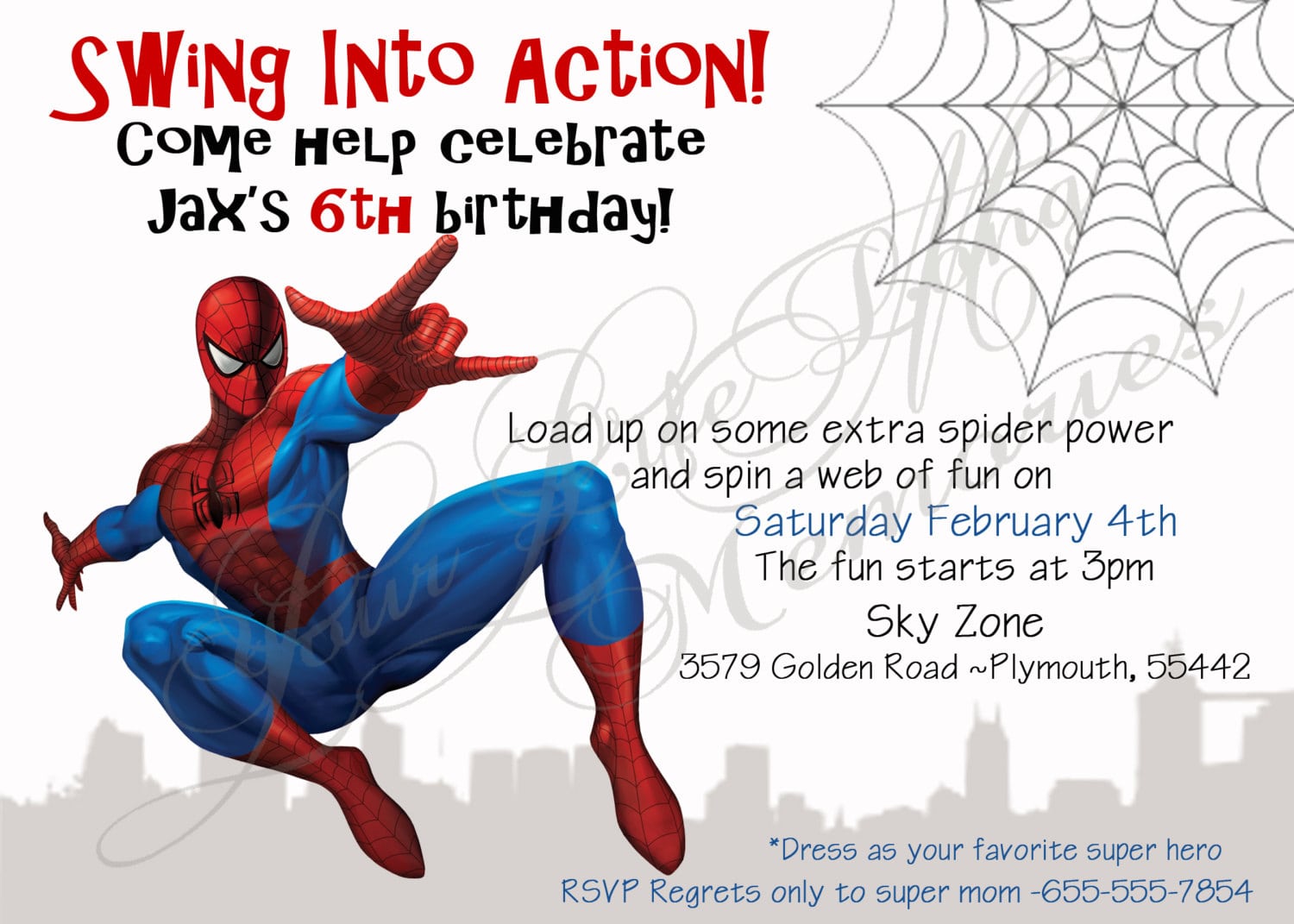 Spiderman Birthday Invitations Free Printable