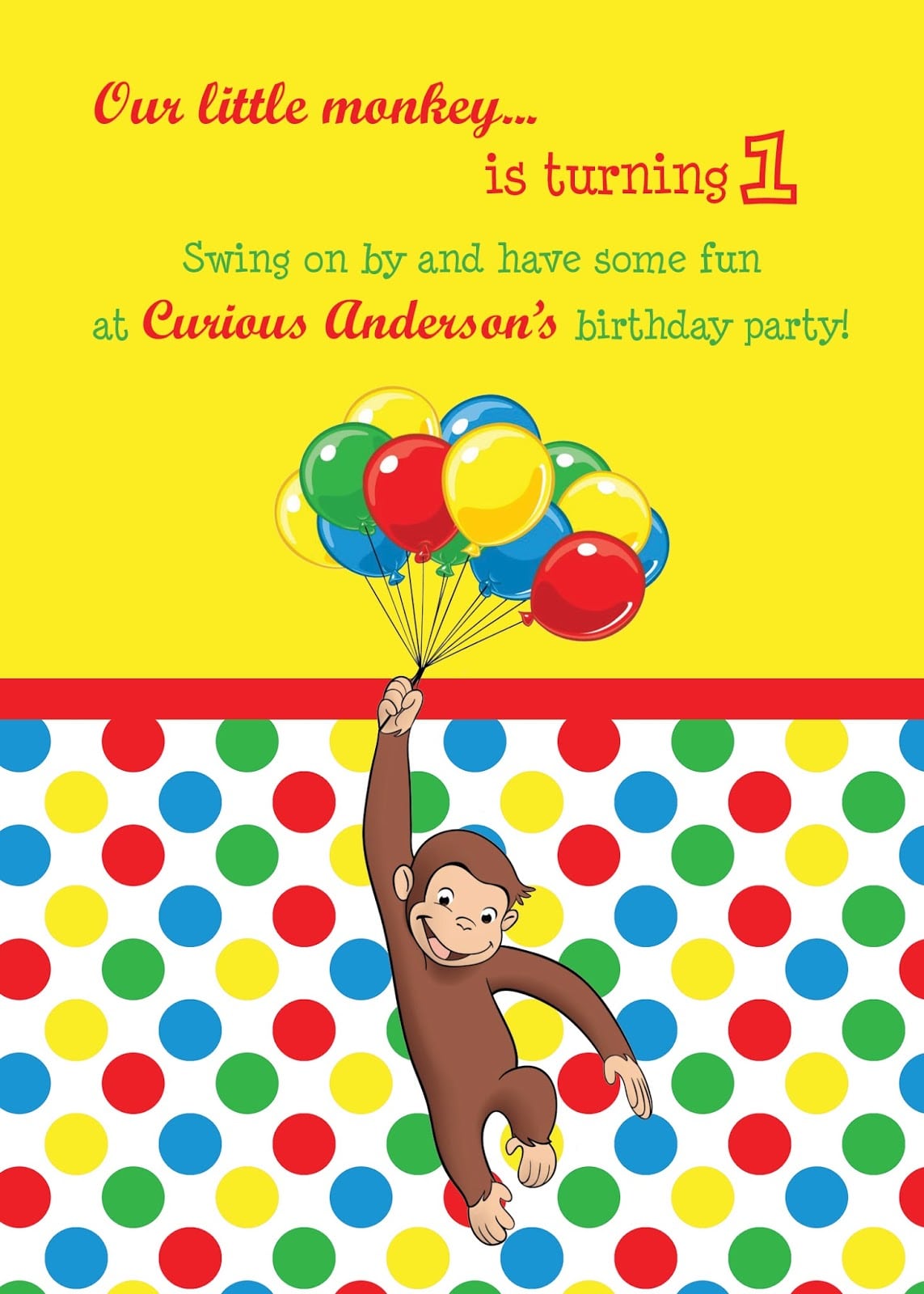 Staggering Curious George Birthday Party Invitations