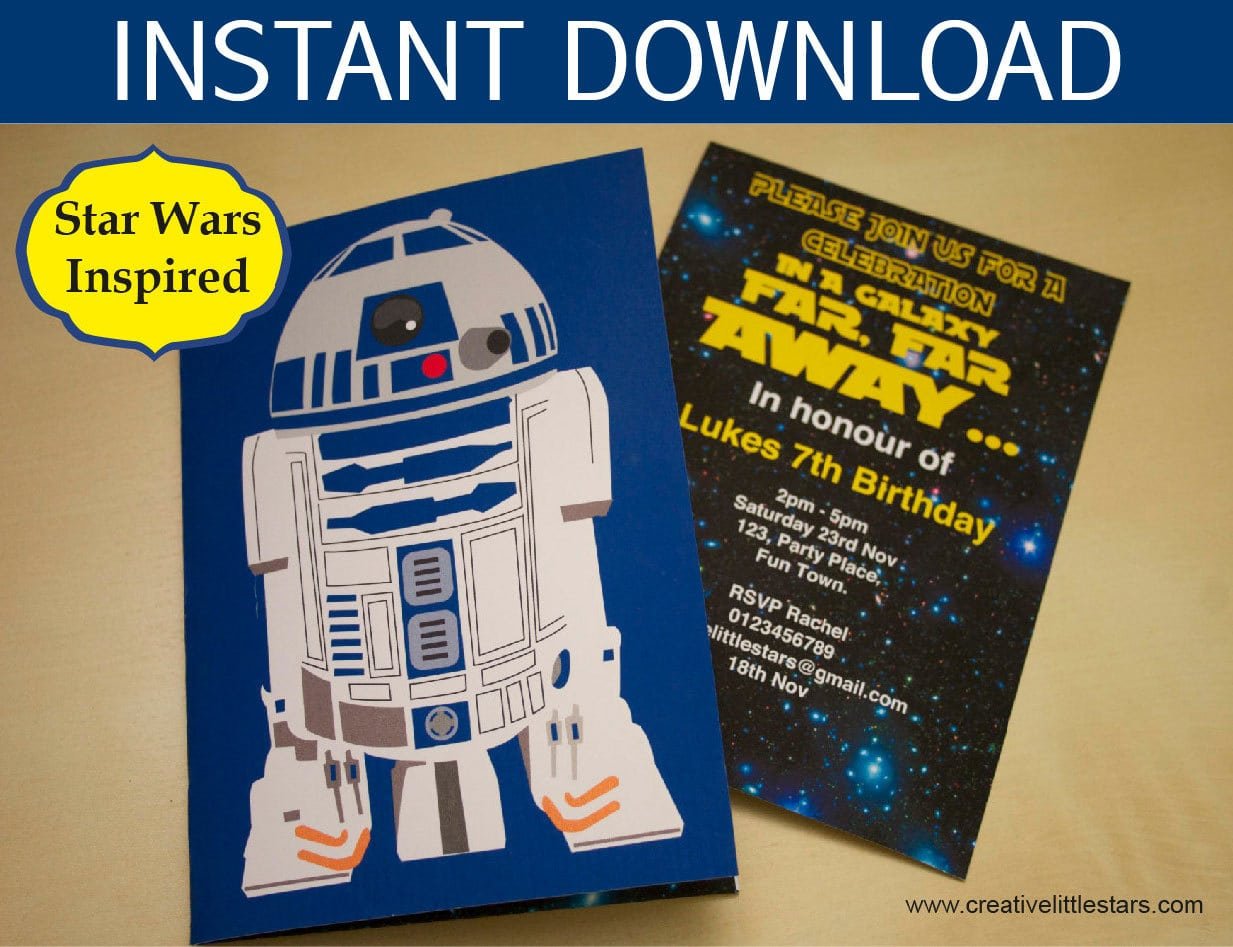 Star Wars Party Invitation Instant Download