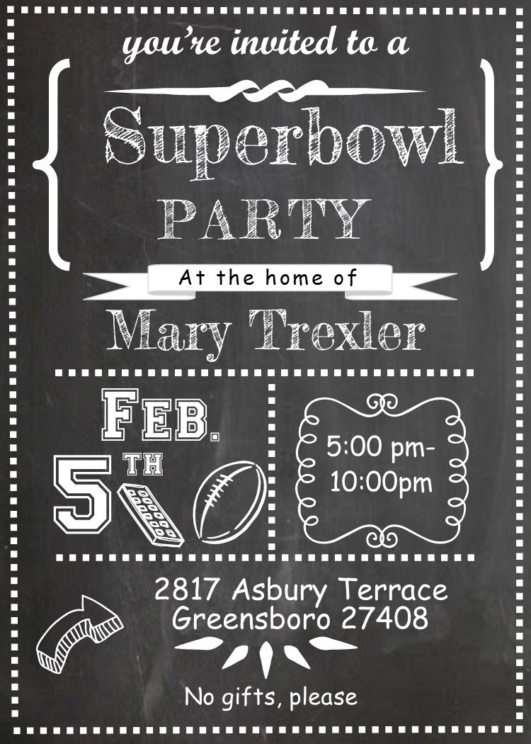 Super Bowl Party Invitations 2017