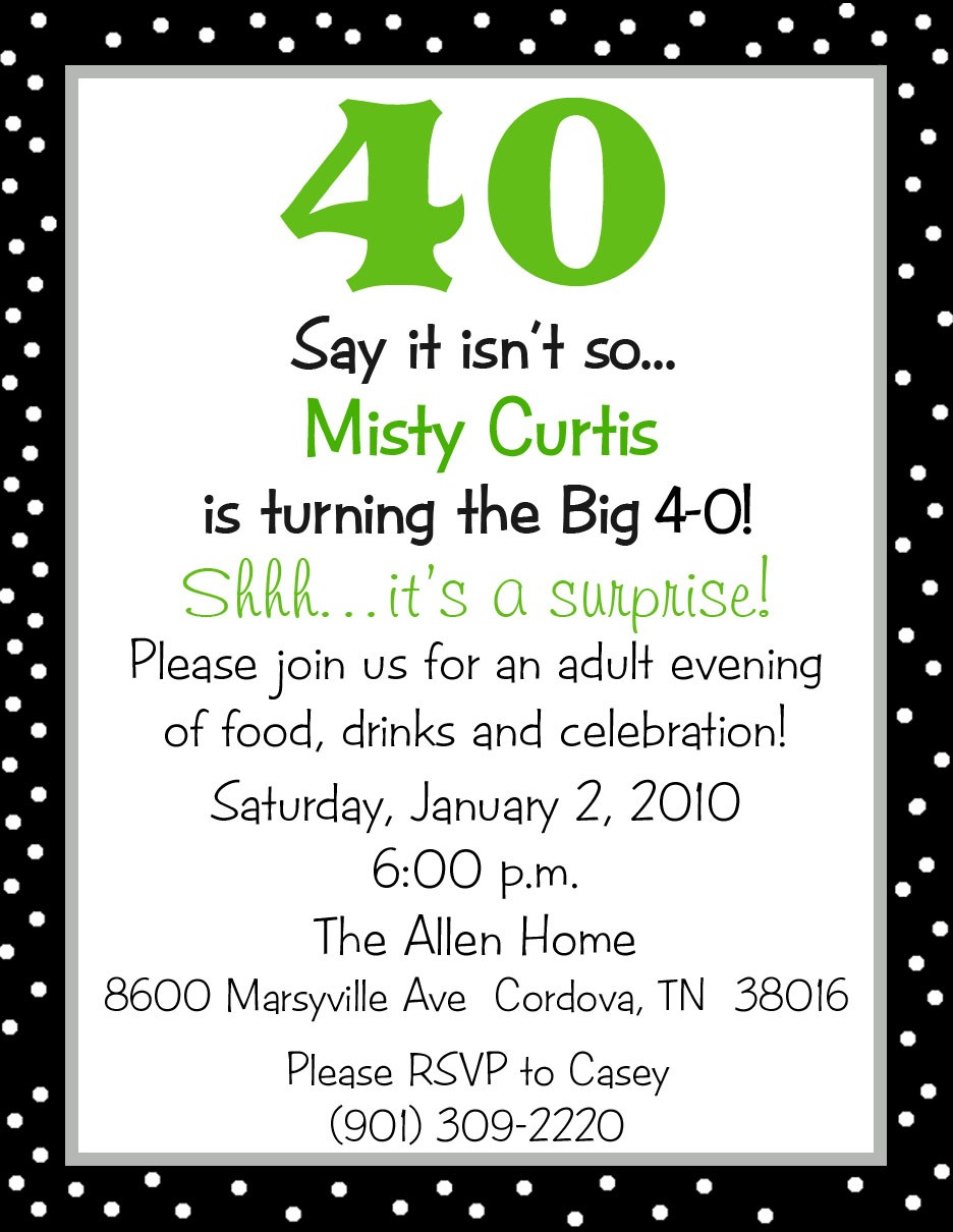Surprise 40th Birthday Invitations