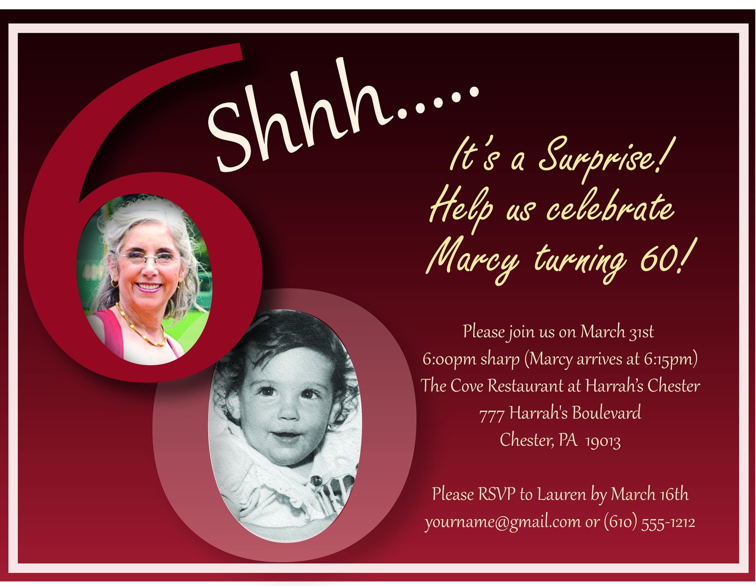 Surprise 60th Birthday Party Invitation Wording
