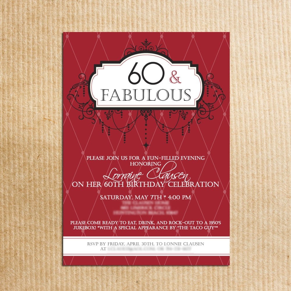 Surprise 60th Birthday Party Invitations Wording