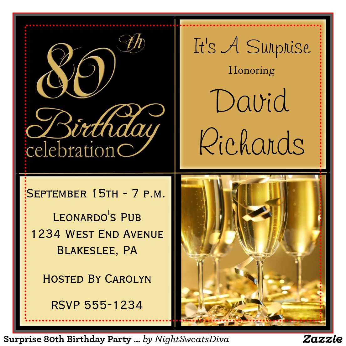 Surprise 80th Birthday Party Invitations