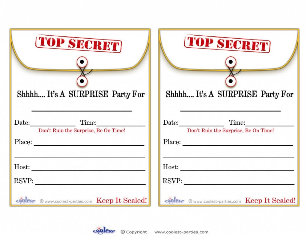 Surprise Party Invitations Templates