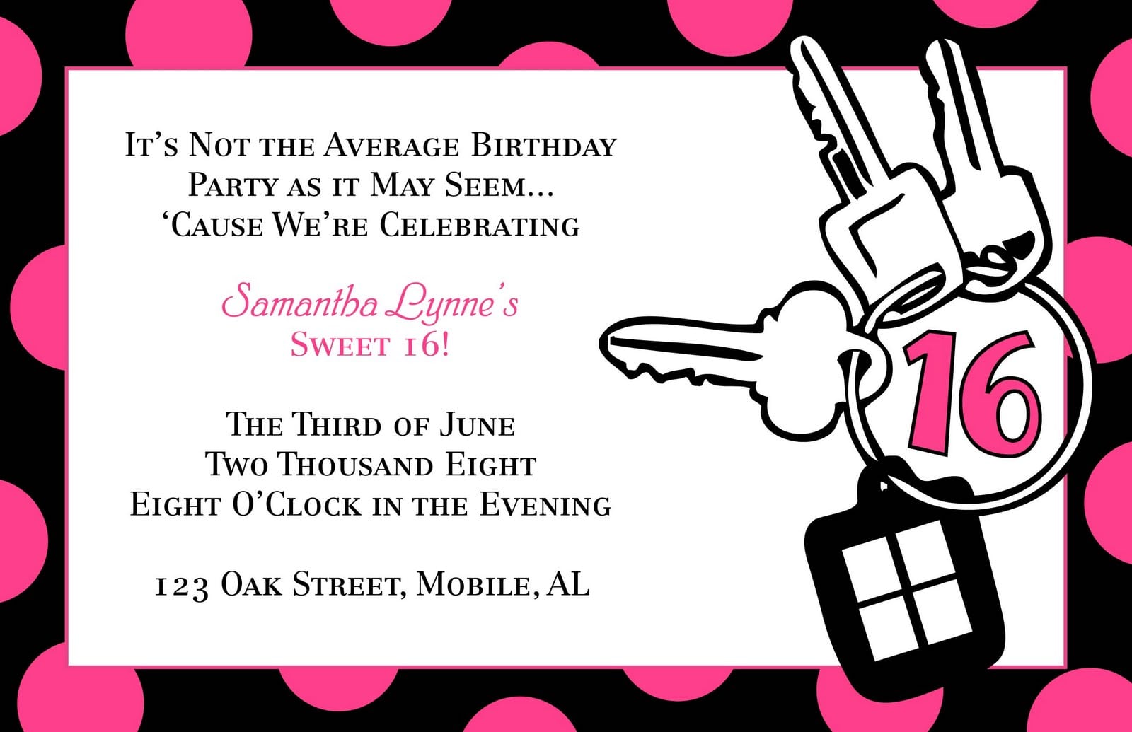 Sweet 16 Birthday Invitations Templates