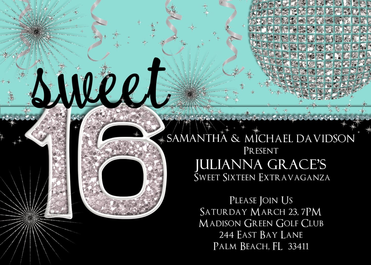 Sweet 16th Birthday Invitations Templates Free