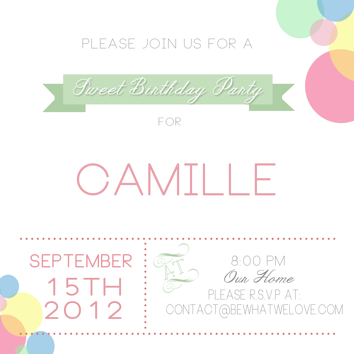 Sweet Birthday Party   Free Printables