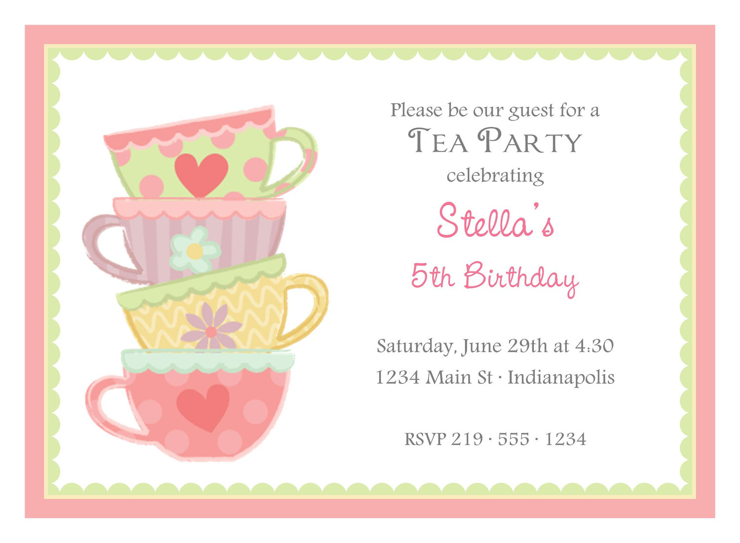 Tea Party Baby Shower Invitations Printable   Shower Biji Us